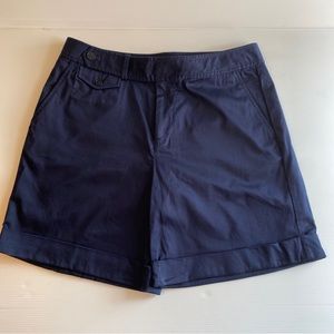 Lauren Ralph Lauren Women’s Navy Blue High Rise cuffed Shorts Size 10